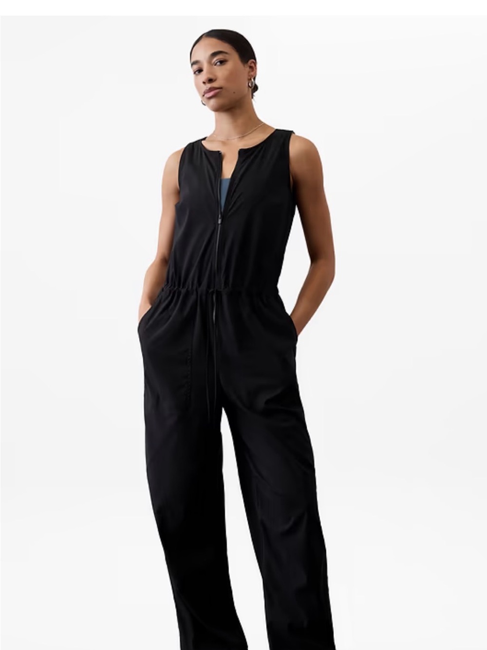 NWT Athleta Flex Jumpsuit Black Size Small UPF 40+ Athleisure Travel Orig $139